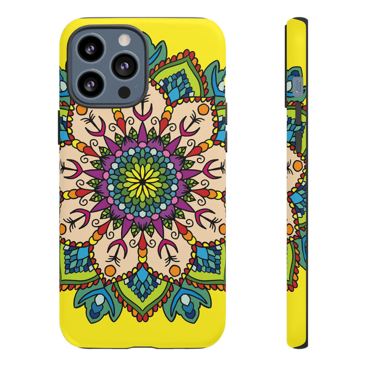 Intricate Floral Yellow Phone Case for Bold Protection and Style