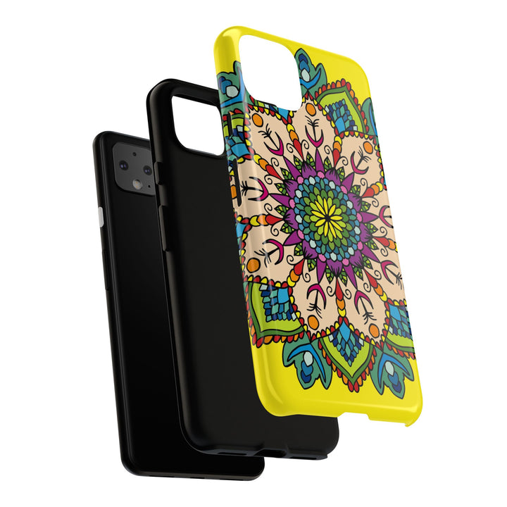 Intricate Floral Yellow Phone Case for Bold Protection and Style