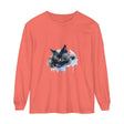 A watercolor painting of a cute cat sleeping on a t-shirt