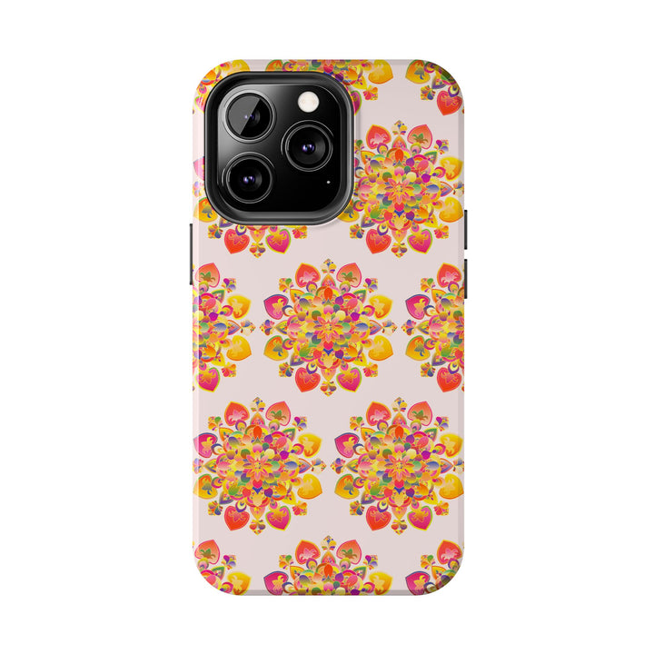 Phone Case - Hand-Drawn Mandala Art - Light Pink Long Description 68