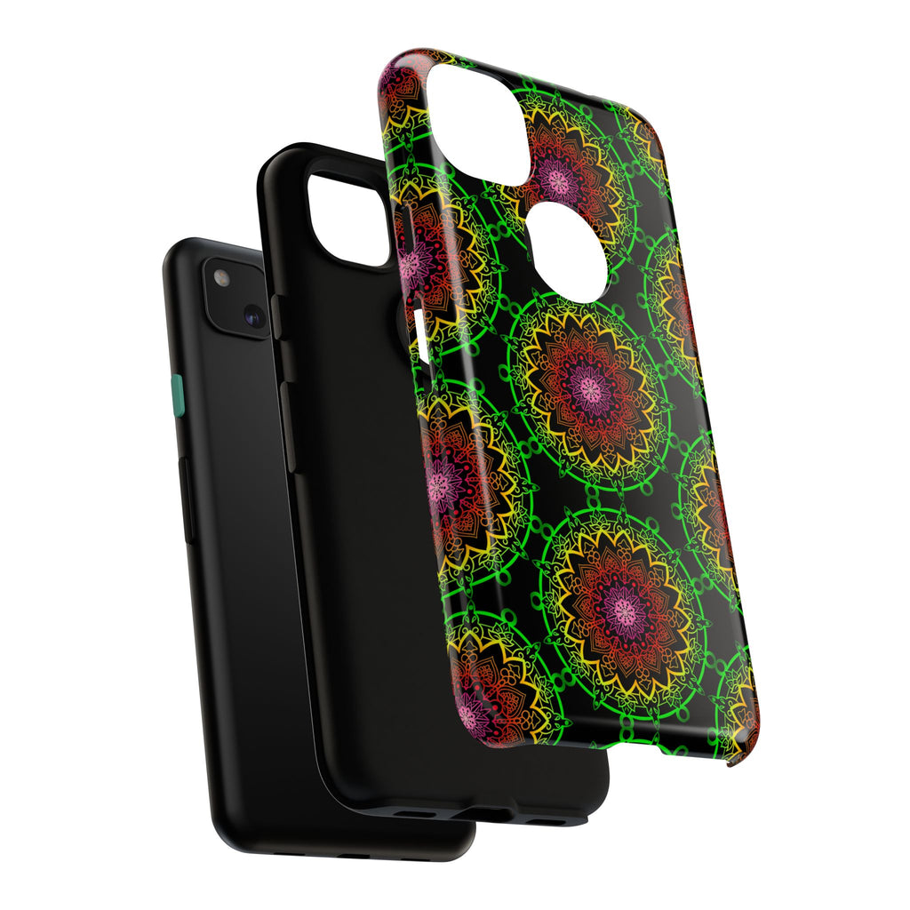 Artistic Mandala Phone Case with Bold Patterns and Modern Flair
