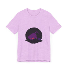 Black Cat Mystery T-Shirt with Shadowy Black Cat and Halloween Pumpkin