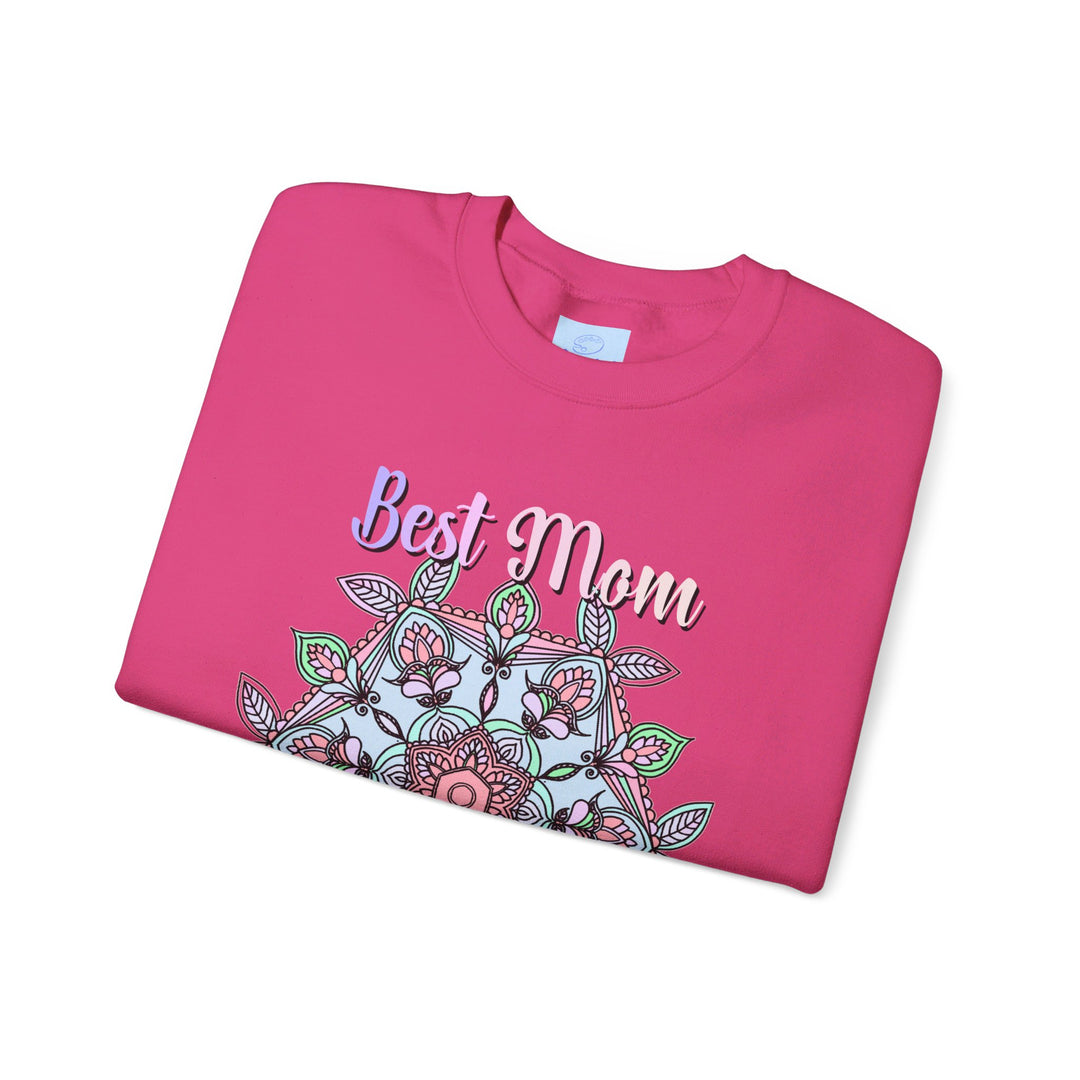 Unisex heavy blend crewneck sweatshirt with 'Best Mom Ever' design, perfect birthday gift for mom