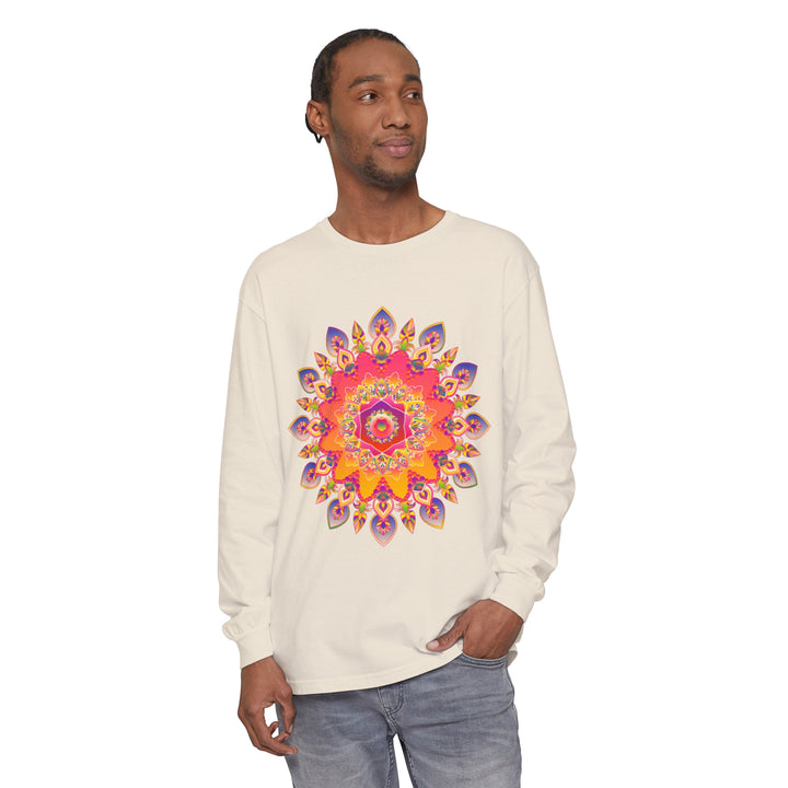 Colorful and intricate mandala design long sleeve t-shirt for everyone