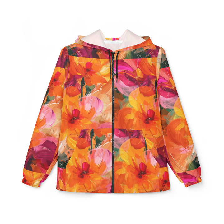 Vibrant Floral Windbreaker Jacket, Floral Print Jacket, Spring Jacket, Women’s Windbreaker, Outdoor Jacket, Travel Jacket, Rain Jacket