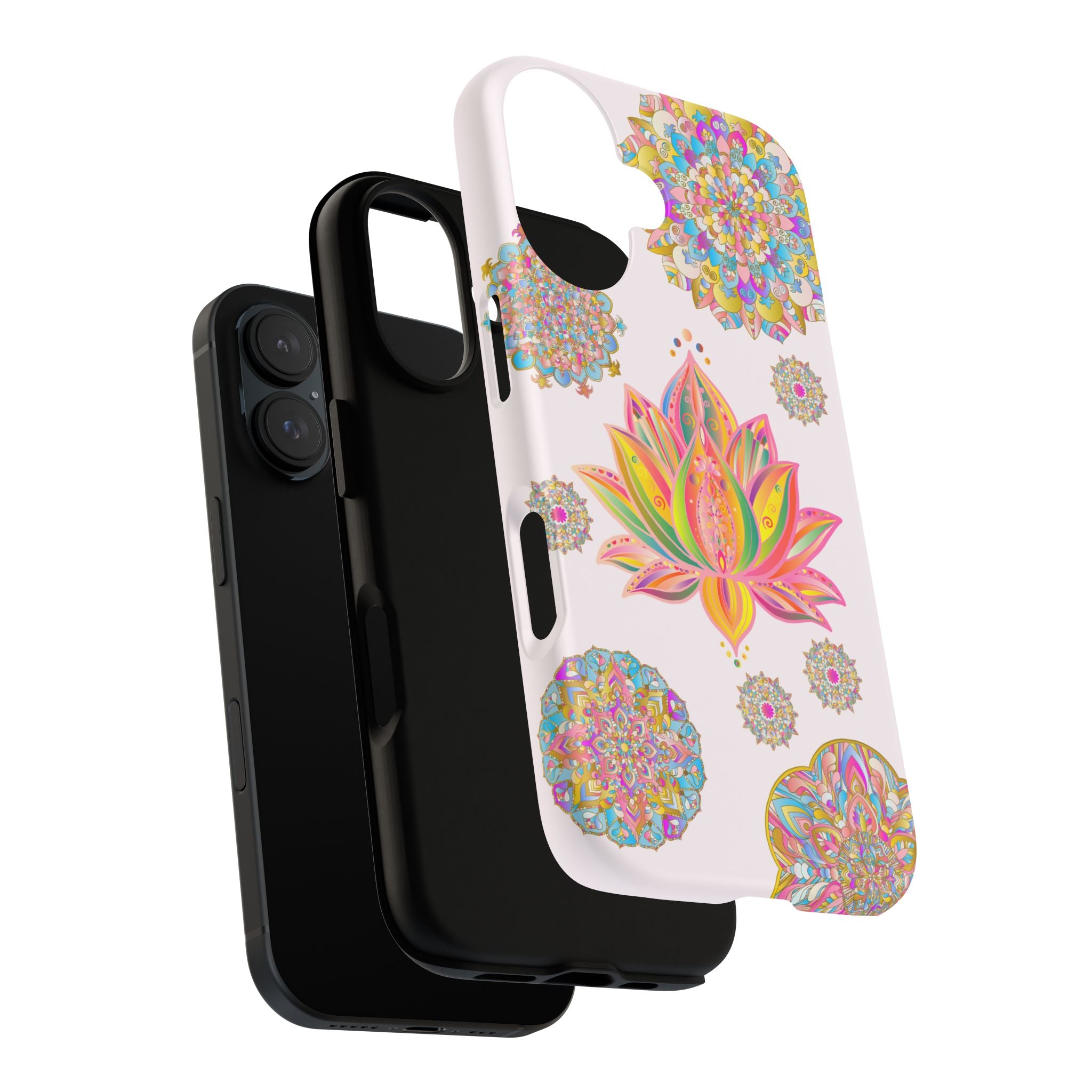 Mandala Design Phone Case featuring a beautiful Light Pink Lotus Flower pattern