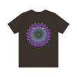 A close-up image of a Mandala Tee featuring intricate spiritual patterns symbolizing peace and harmony