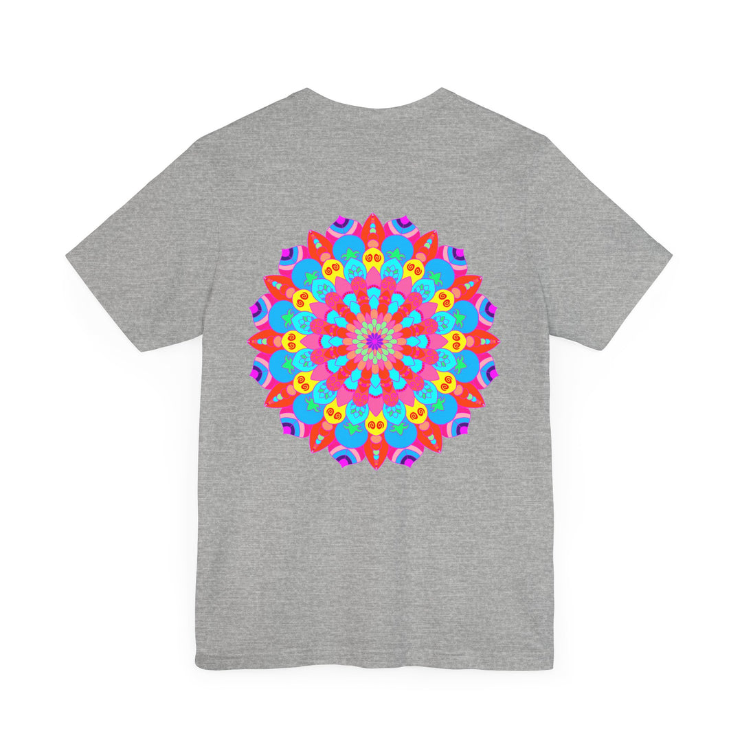 Vibrant Mandala Tee featuring intricate spiritual design, promoting peace and harmony