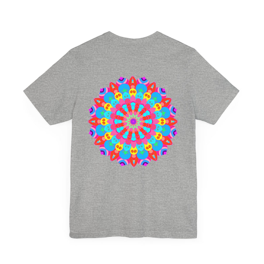 Vibrant Mandala Tee featuring intricate spiritual design, promoting peace and harmony