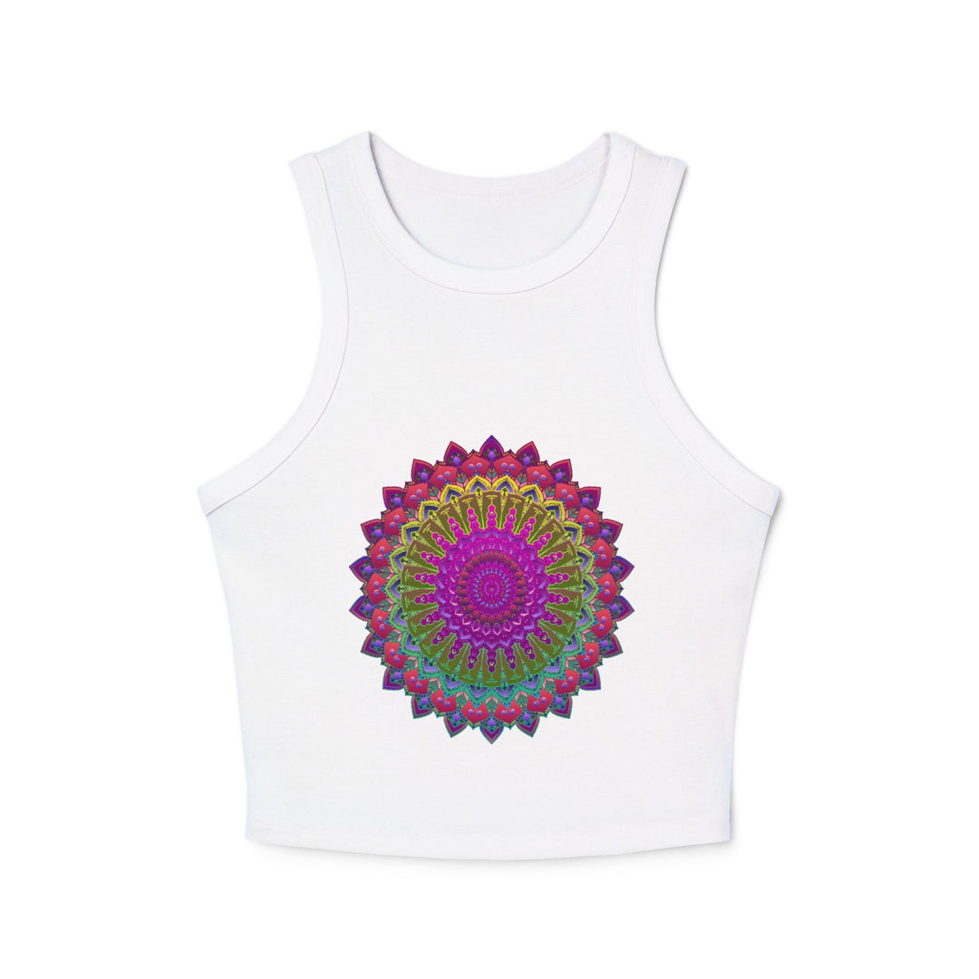 Stunning and colorful mandala design racerback tank top for women