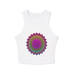 Stunning and colorful mandala design racerback tank top for women