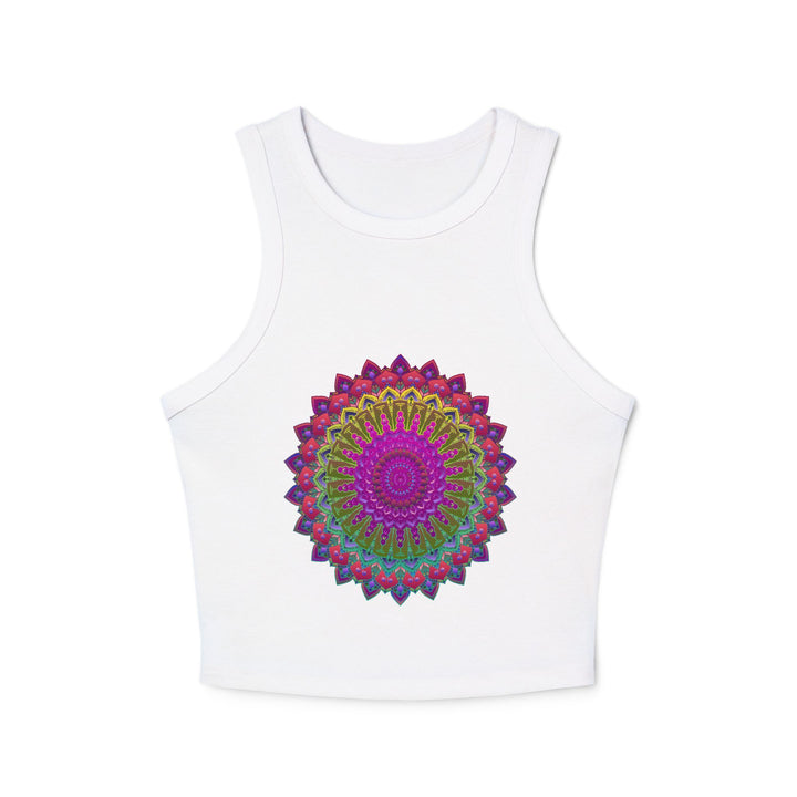 Stunning and colorful mandala design racerback tank top for women