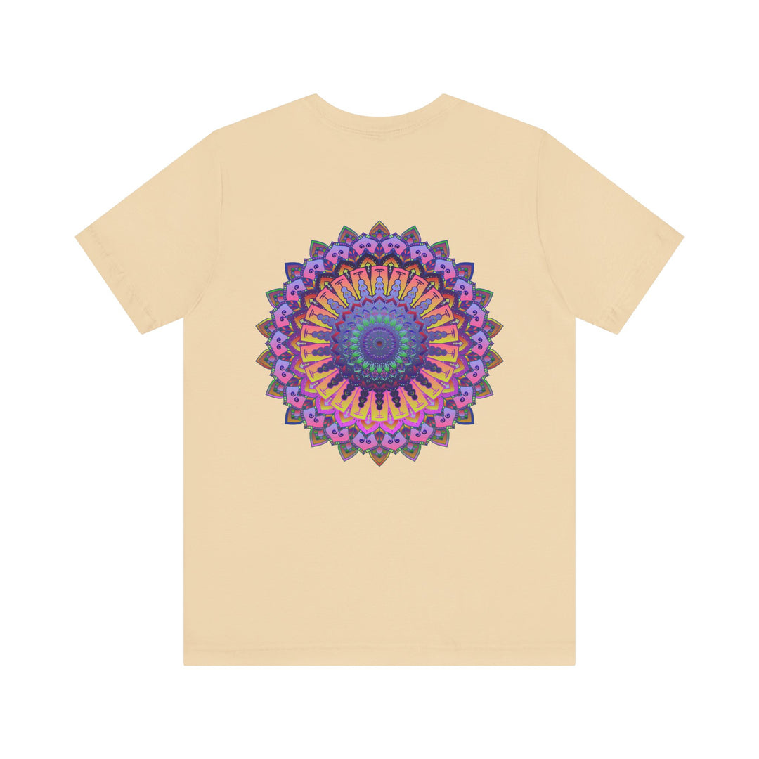 Beautiful vibrant mandala t-shirt featuring intricate design for spiritual peace and harmony, perfect for yoga and meditation