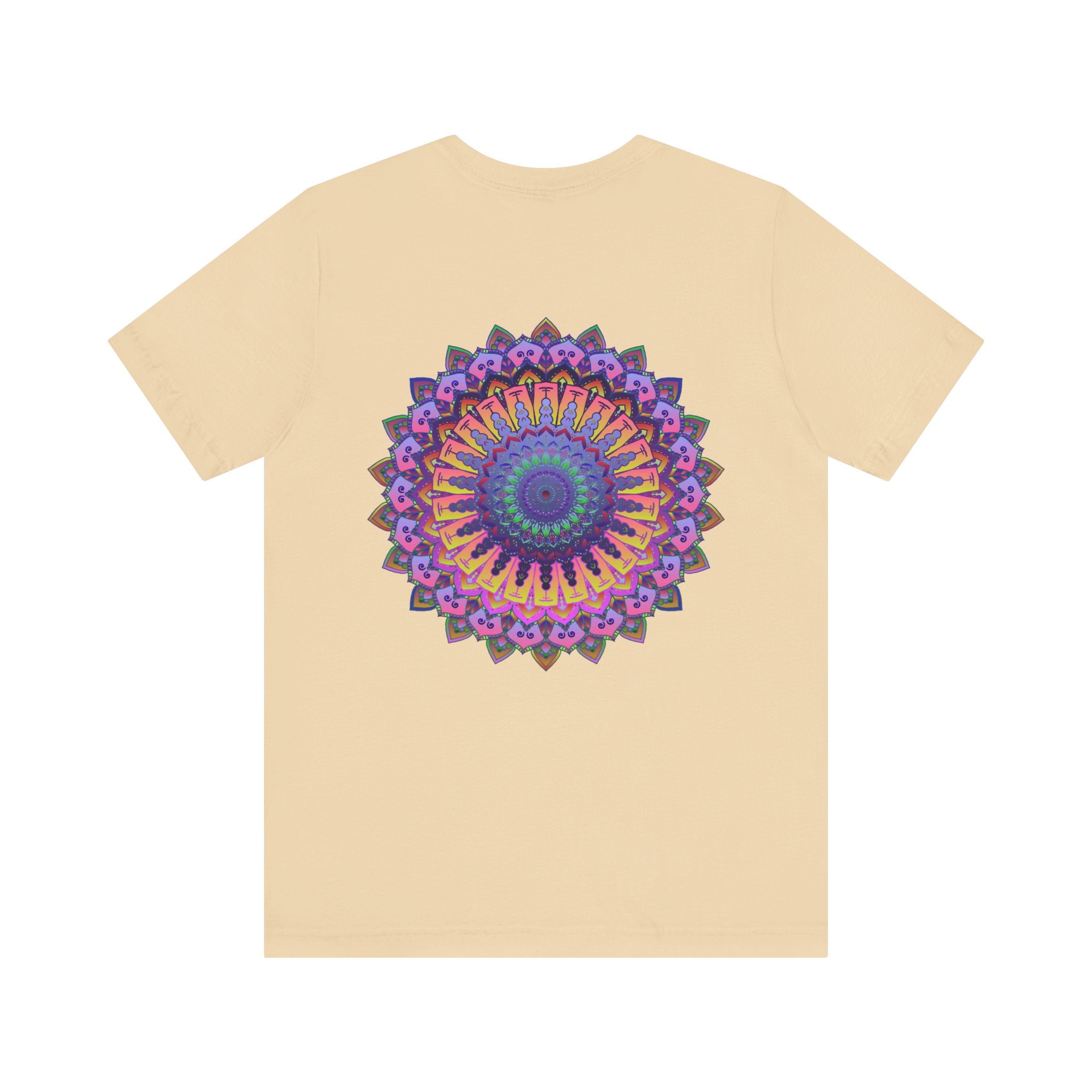 Beautiful vibrant mandala t-shirt featuring intricate design for spiritual peace and harmony, perfect for yoga and meditation