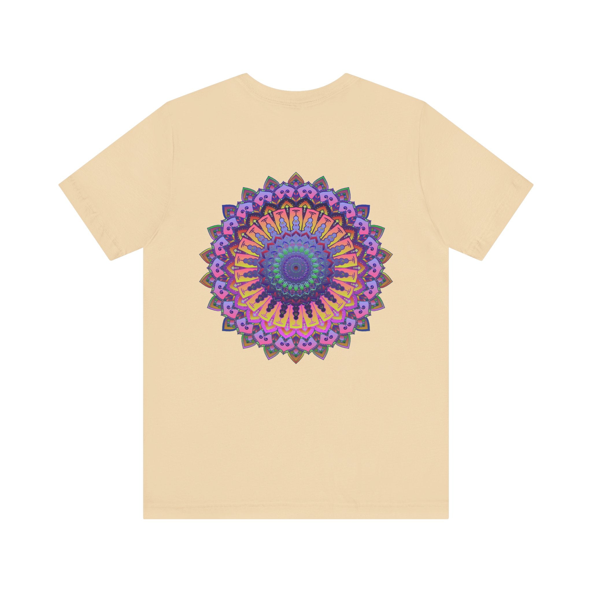 Beautiful vibrant mandala t-shirt featuring intricate design for spiritual peace and harmony, perfect for yoga and meditation