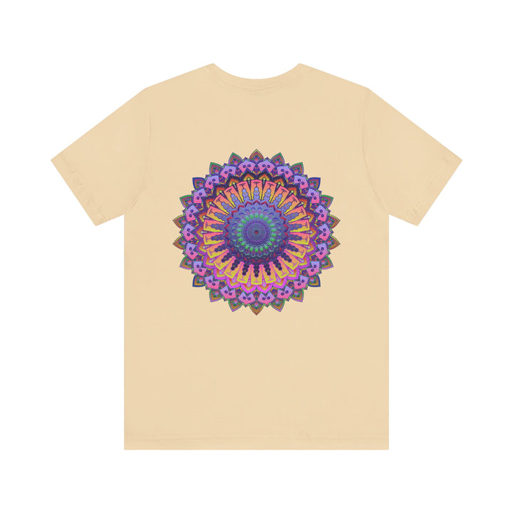 Beautiful vibrant mandala t-shirt featuring intricate design for spiritual peace and harmony, perfect for yoga and meditation