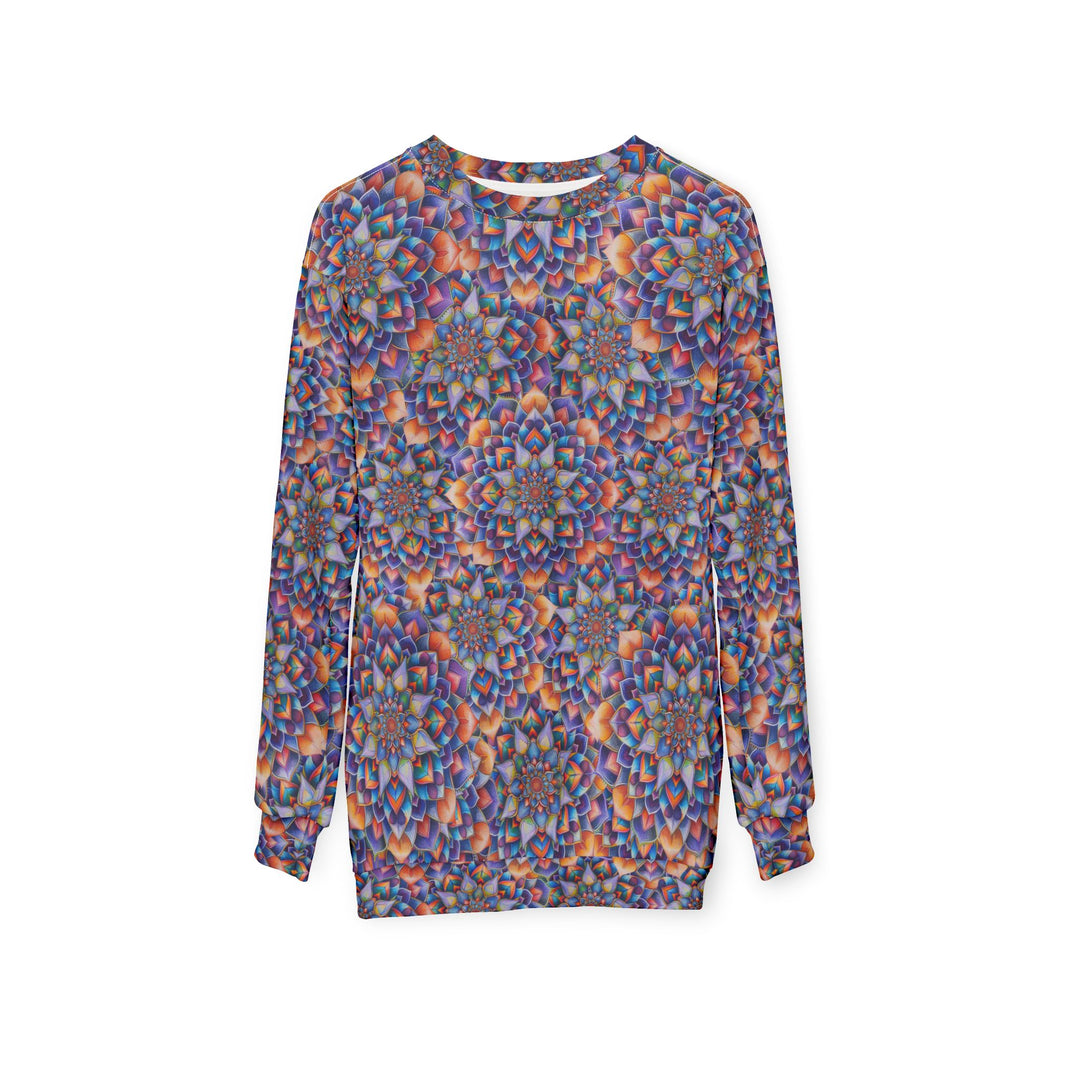 Kaleidoscope Floral Pattern All-Over Print Sweatshirt