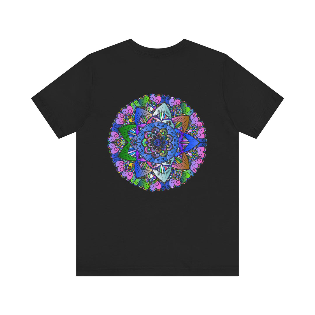 Vibrant Mandala T-Shirt in calming pastel colors with intricate mandala patterns