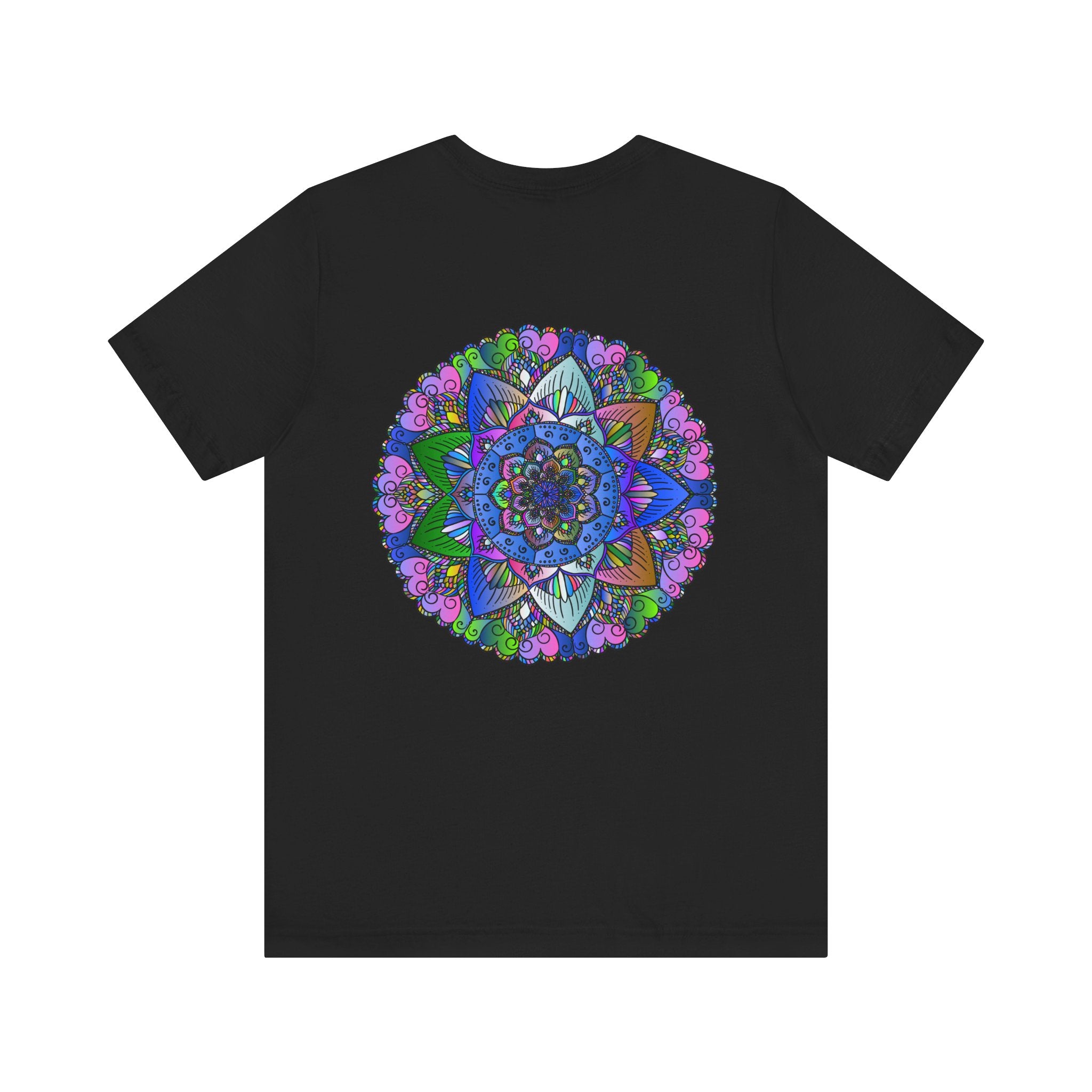 Vibrant Mandala T-Shirt in calming pastel colors with intricate mandala patterns