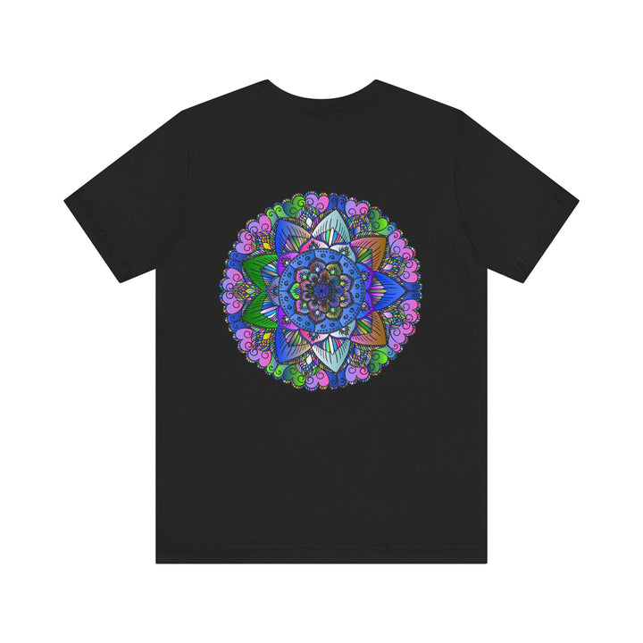 Vibrant Mandala T-Shirt in calming pastel colors with intricate mandala patterns