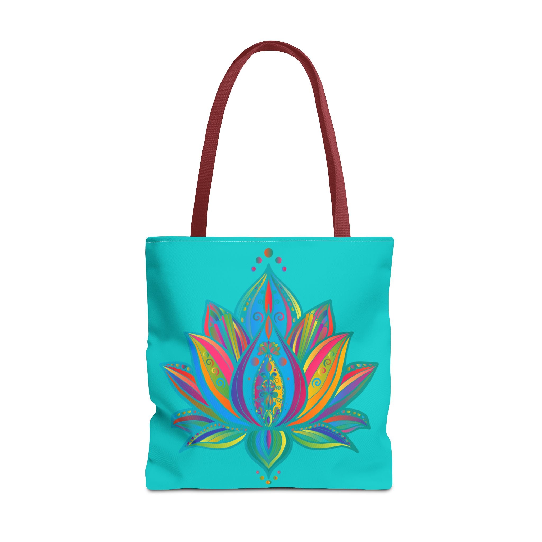 Beautiful azure Mandala Lotus Tote Bag, perfect for carrying your essentials