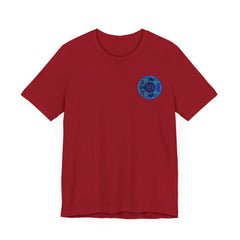 Blue Mandala T-Shirt featuring a beautiful spiritual design for peace and harmony