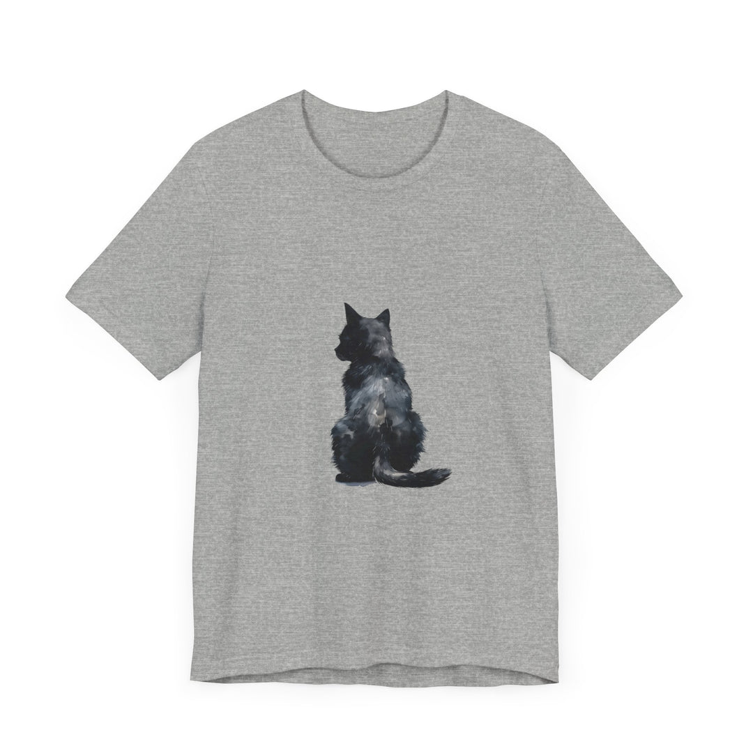 Black Cat Watercolor T-Shirt - Mystical Design on a soft, comfortable black shirt with a stunning watercolor illustration of a mystical black cat