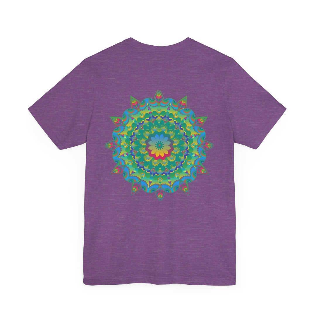 Beautiful white cotton Mandala Tee featuring intricate spiritual design for peace and harmony