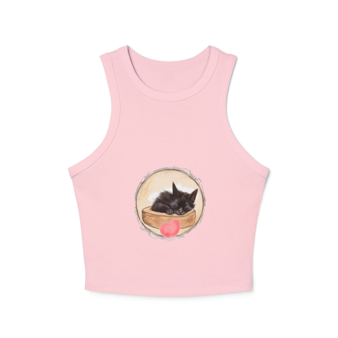 Women's tank top with sweet and charming cat design