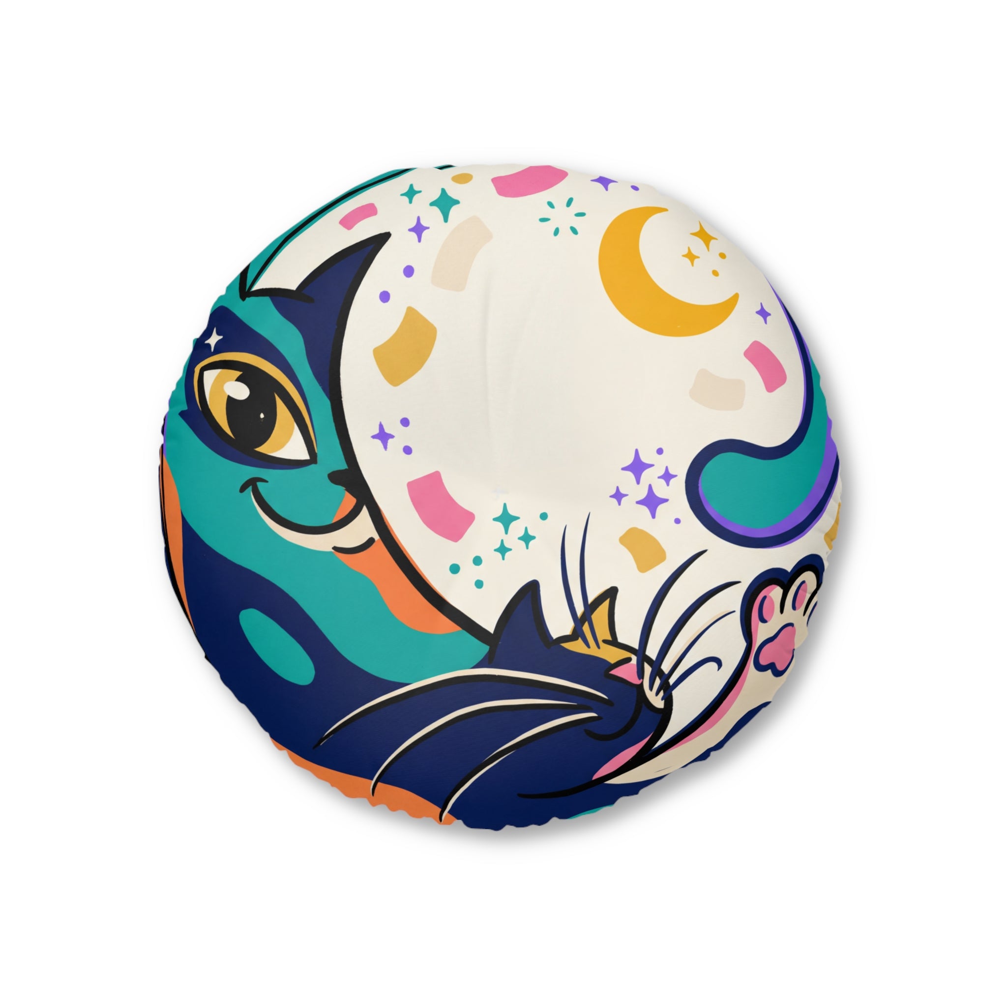 Crescent Cat Cozy Floor Pillow