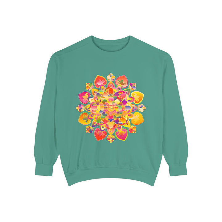 Vibrant Mandala Sweatshirt - Colorful and Detailed Long Sleeve Pullover with Intricate and Eye-catching Mandala Design in Various Colors