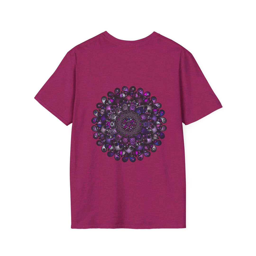 Colorful handmade mandala art softstyle t-shirt featuring intricate designs and vibrant colors