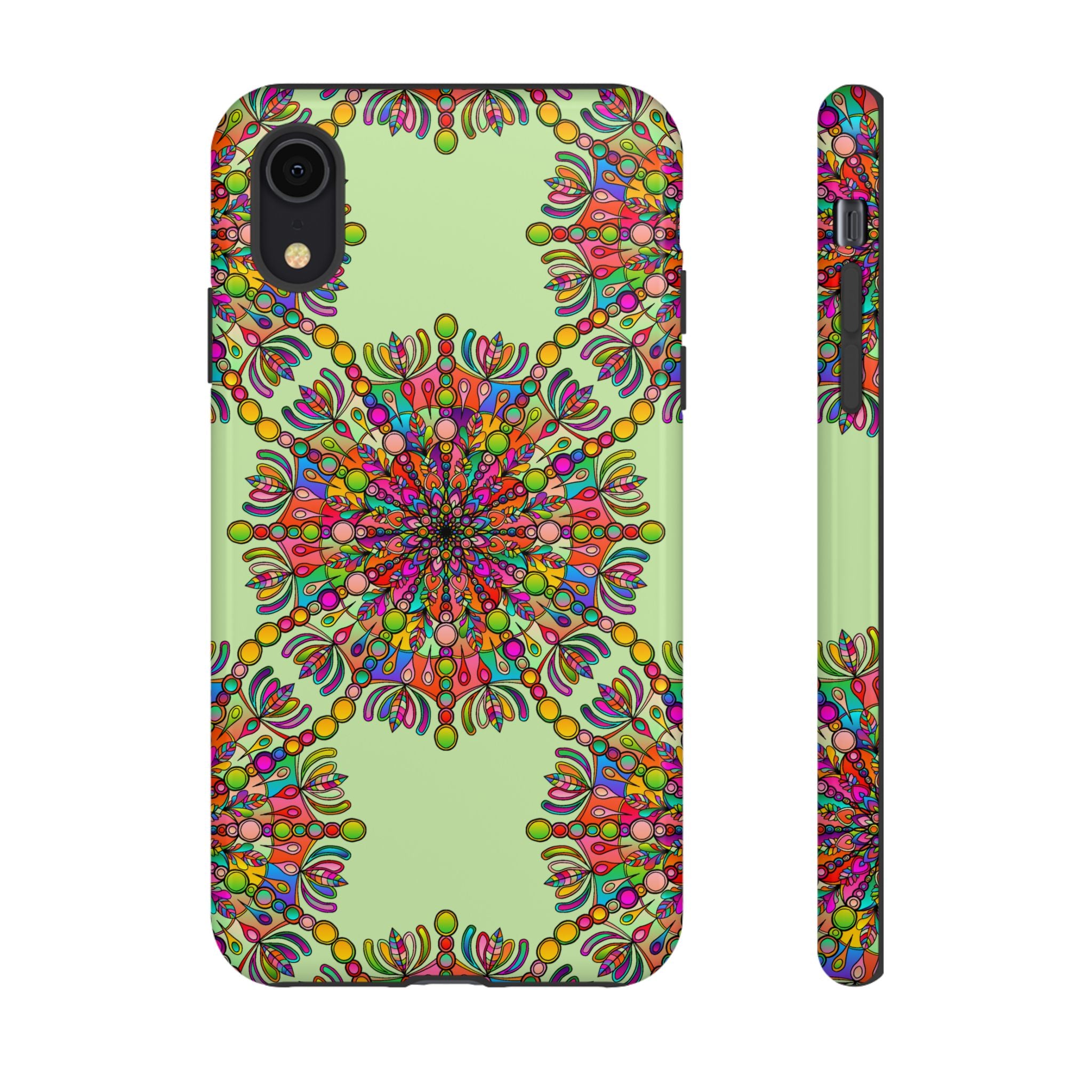 Custodia per telefono con mandala intricata in colori vivaci per uno stile unico