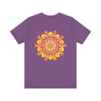 Colorful and intricate mandala tee with vibrant design, symbolizing spiritual peace and harmony for a unique and uplifting fashion statement
