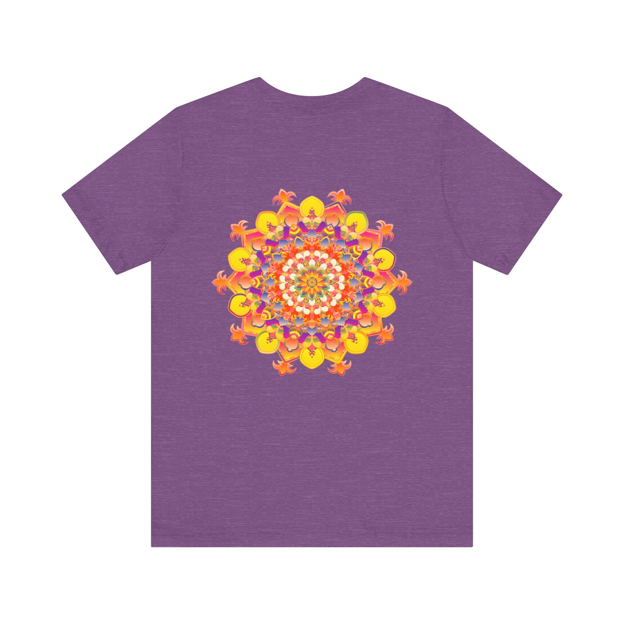 Colorful and intricate mandala tee with vibrant design, symbolizing spiritual peace and harmony for a unique and uplifting fashion statement