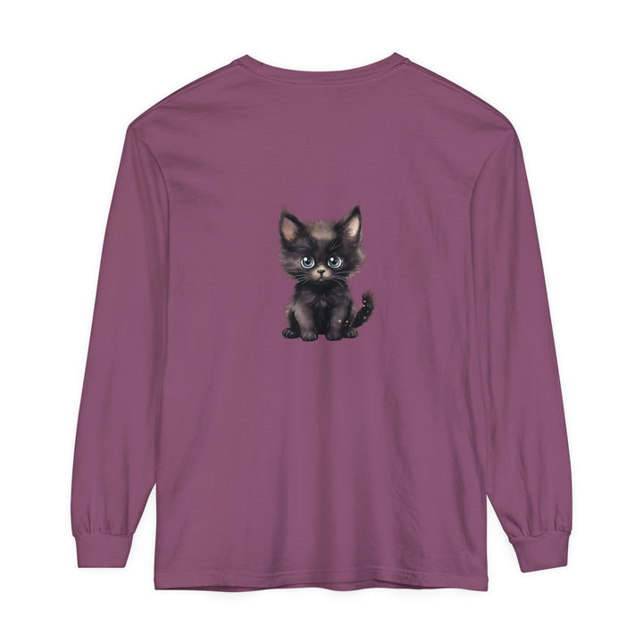 Cute Kitten with Blue Eyes Long Sleeve T-Shirt Alt Text 24