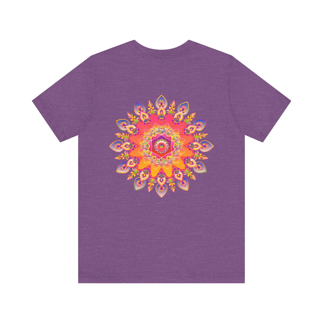 Colorful and intricate mandala design on a tee promoting spiritual peace and harmony