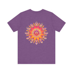 Colorful and intricate mandala design on a tee promoting spiritual peace and harmony