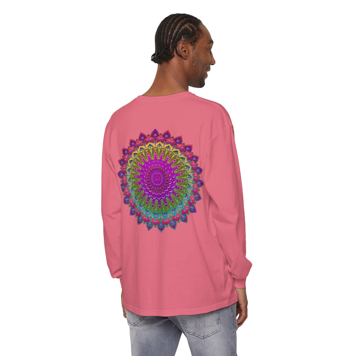 Vibrant Mandala Unisex Long Sleeve T-Shirt for Artistic and Creative Expression