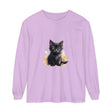 Black Kitten Watercolor Splash T-Shirt: Cute cat design with vibrant watercolor accents on a black tee