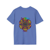 Colorful and intricate mandala art t-shirt, perfect gift for sister, unisex softstyle with hand-drawn design