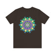 Vibrant Mandala Tee featuring intricate spiritual design, promoting peace and harmony through its colorful and captivating pattern