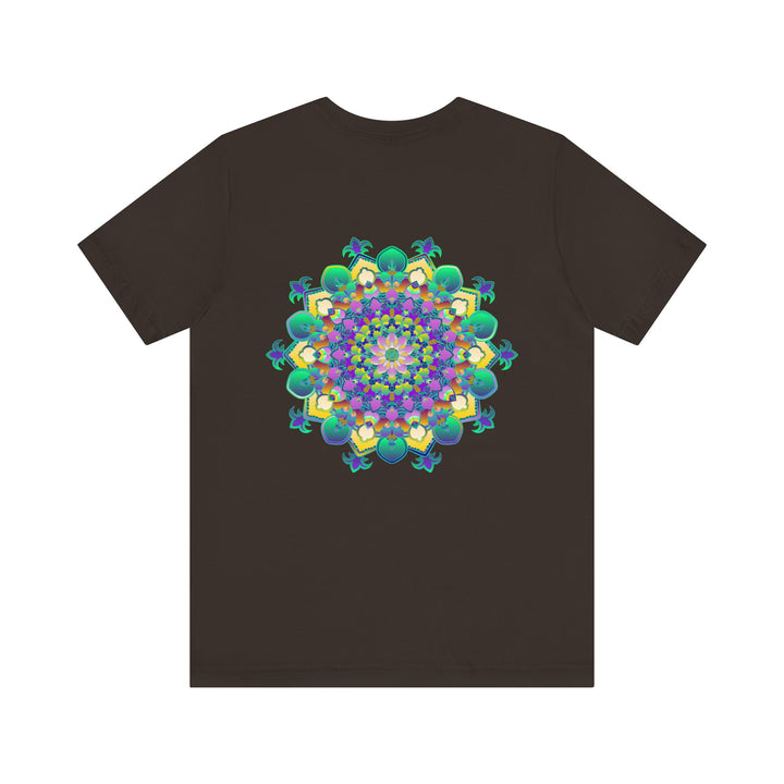 Vibrant Mandala Tee featuring intricate spiritual design, promoting peace and harmony through its colorful and captivating pattern