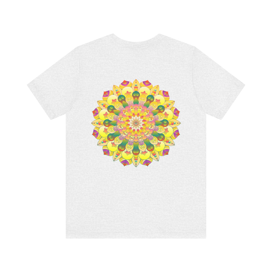 A vibrant mandala tee featuring intricate designs, promoting spiritual peace and harmony