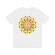 A vibrant mandala tee featuring intricate designs, promoting spiritual peace and harmony