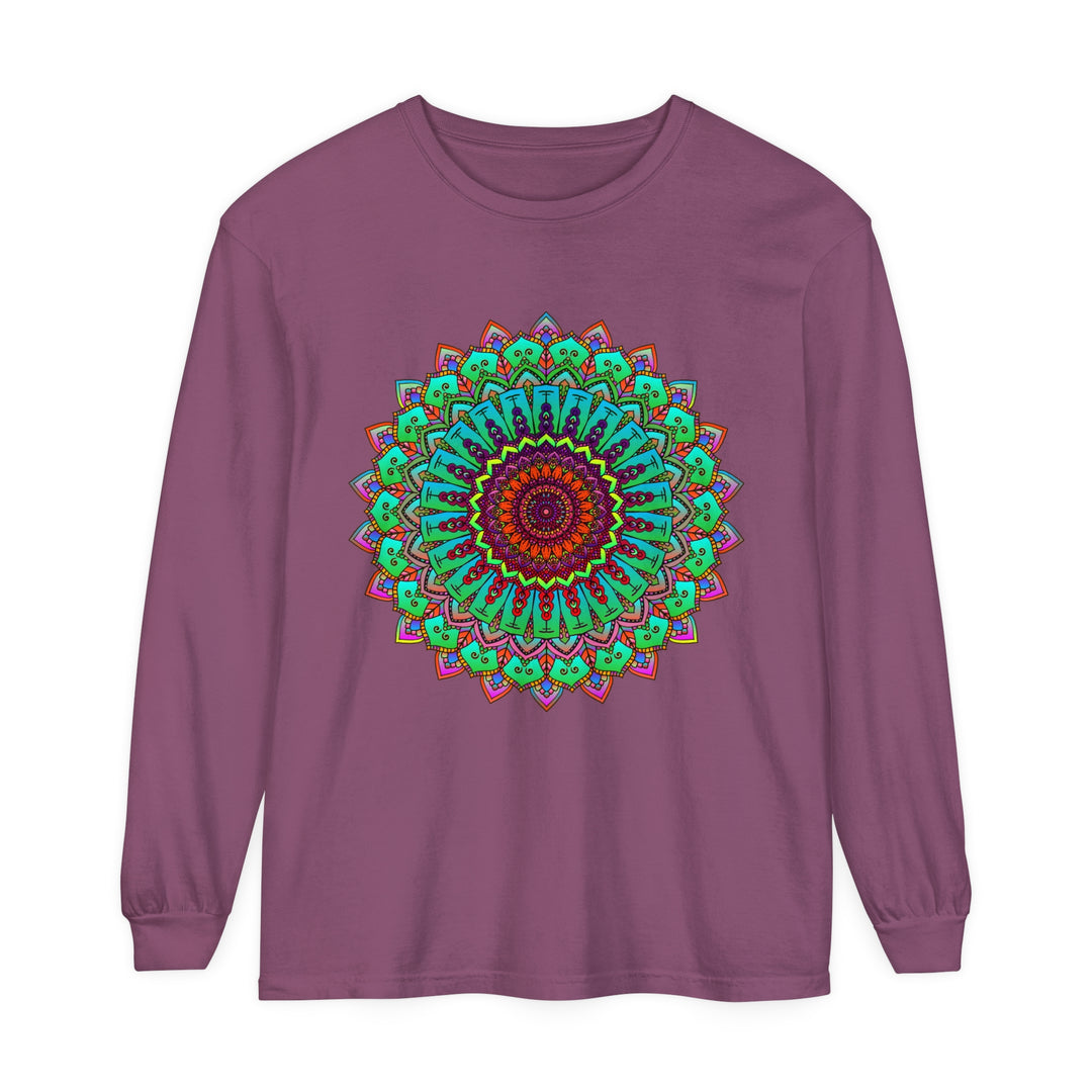 Vibrant Mandala Long Sleeve T-Shirt - Spiritual Art 4