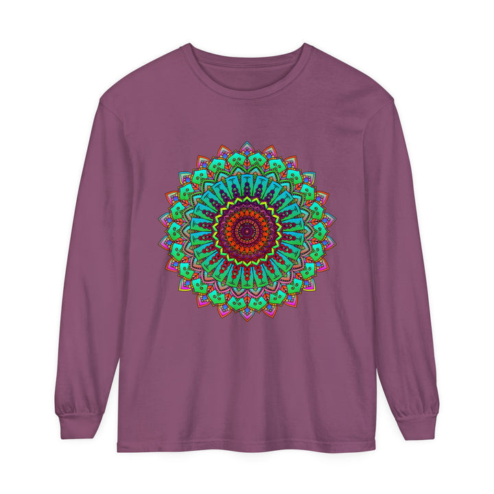 Vibrant Mandala Long Sleeve T-Shirt - Spiritual Art 4