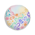 Playful New Year Cat Round Floor Pillow