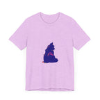 A vibrant and eye-catching Black Cat Mystery T-Shirt featuring a colorful design