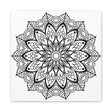 Handmade Mandala Art - Black & White Wall Art on Matte Canvas, Stretched, 125 - Unique and intricate hand-crafted mandala design